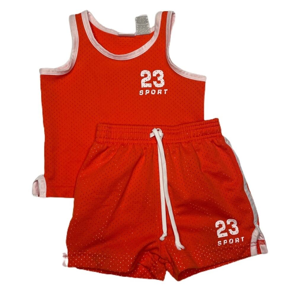 KRU Little 23 Sport Basketball Jersey & Shorts Set 18M Orange